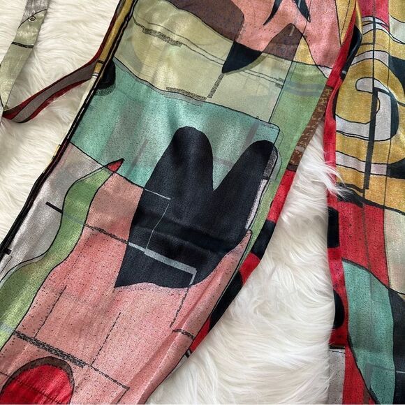 EUC ɢɪᴏʀɢɪᴏ ᴀʀᴍᴀɴɪ ᴍᴜʟʙᴇʀʀʏ ꜱɪʟᴋ ᴘᴏᴘ ᴀʀᴛ ᴄᴏʟᴏʀ ᴛʀᴏᴜꜱᴇʀꜱ - Picture 13 of 17